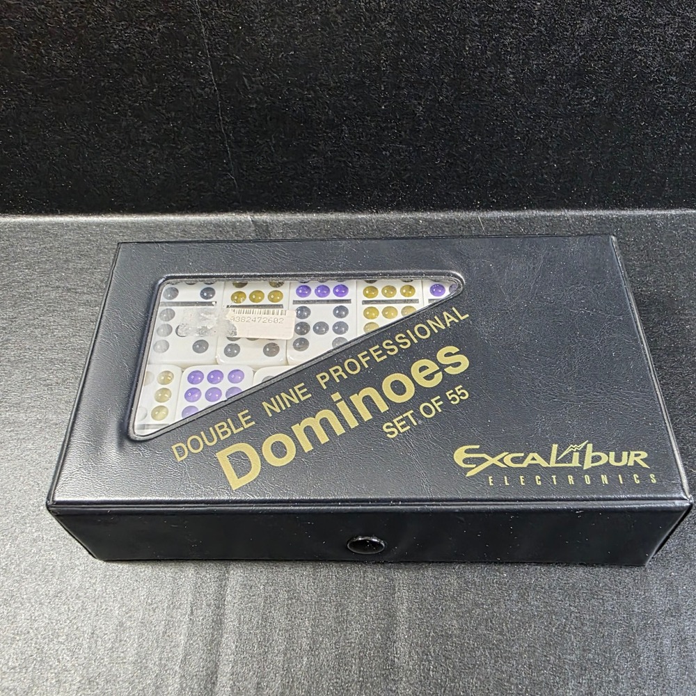 Excalibur Electronics Double‎ Nine Professional Dominoes Set of 55 with Case NEW